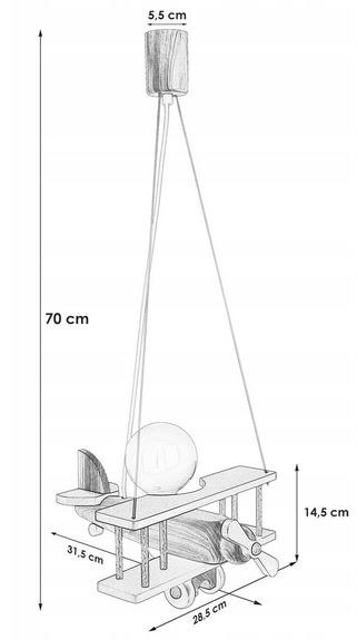 Lampa wisząca Samolot mały - multikolor Hellux