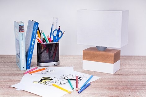 Lampa stołowa Colorato naturalno-biały Hellux