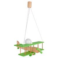 Lampa wisząca Samolot duży zielono-naturalny Hellux