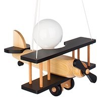 Lampa wisząca Samolot mały czarno-naturalny Hellux
