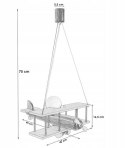 Lampa wisząca Samolot mały szaro-naturalny Hellux