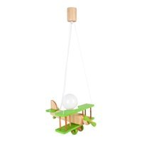 Lampa wisząca Samolot mały zielono-naturalny Hellux