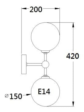 Light Prestige Kinkiet Dorado czarno-transparentny 2xE14