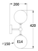 Light Prestige Kinkiet Dorado czarny 2xE14