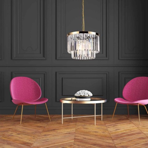 Light Prestige Lampa wisząca Vetro 5 antyczne złoto 5xE14