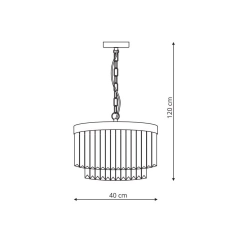 Light Prestige Lampa wisząca Vetro 5 antyczne złoto 5xE14