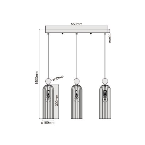 Light Prestige Lampa wisząca Piega 3 amber 3xE14