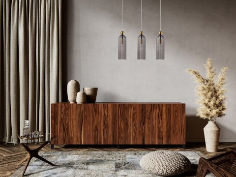 Light Prestige Lampa wisząca Piega 3 smoked 3xE14