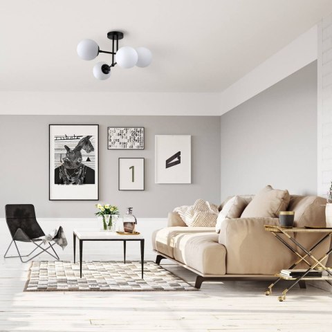 Light Prestige Lampa wisząca Roma 4 czarna 4xE14