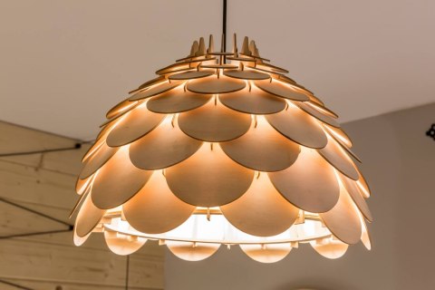 Light Prestige Lampa wiszaca Burgo mała drewniana 1xE27