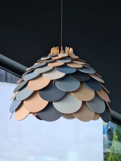 Light Prestige Lampa wiszaca Burgo mała drewniana 1xE27