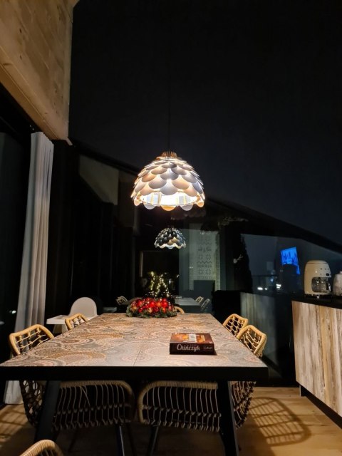 Light Prestige Lampa wiszaca Burgo mała drewniana 1xE27