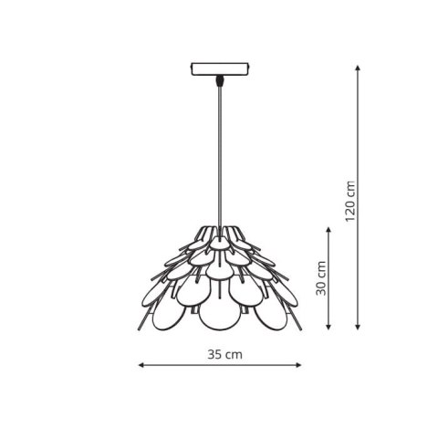 Light Prestige Lampa wiszaca Burgo mała drewniana 1xE27
