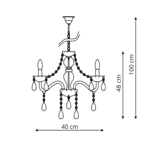 Light Prestige Lampa wisząca Cristallo srebrna 3xE14