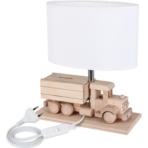 Lampa stołowa Ciężarówka - Skarbonka - biała Hellux