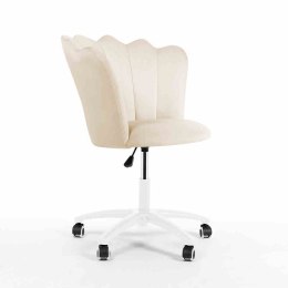 Krzesło obrotowe PRINCESSA beżowy, noga biała