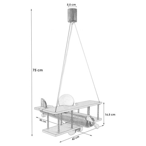 Lampa wisząca Samolot duży zielono- błękitny Hellux