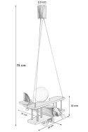Lampa wisząca Samolot mały różowo-biały Hellux