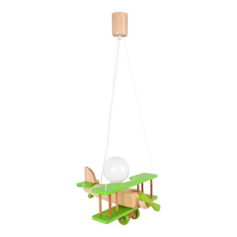Lampa wisząca Samolot mały zielono-naturalny Hellux