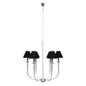Light Prestige Lampa wisząca Glamour srebrno - czarna 6xE14