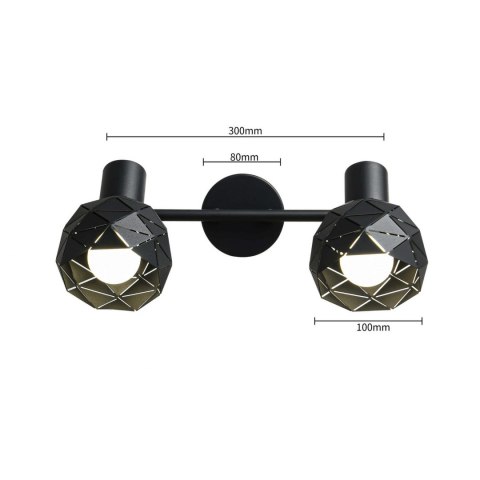 Light Prestige Spot Reus czarny 2xE14