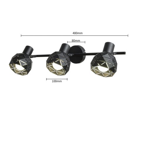 Light Prestige Spot Reus czarny 3xE14