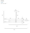 LAMPA WISZĄCA PUMA LED 6x 7W BK/WD