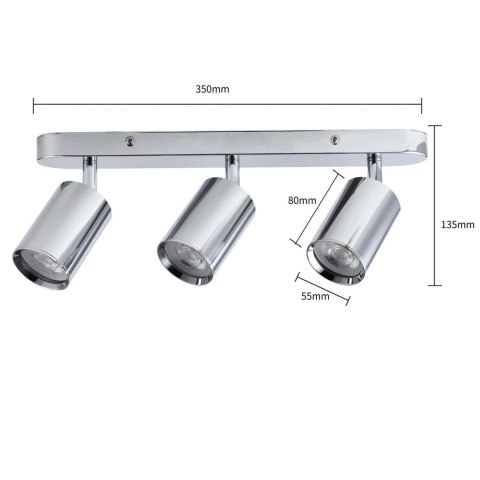Light Prestige Zestaw reflektorów spot Belize chrom IP44 3xGU10