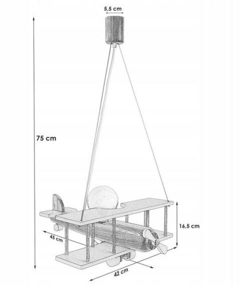 Lampa wisząca Samolot mały błękitno-biały Hellux