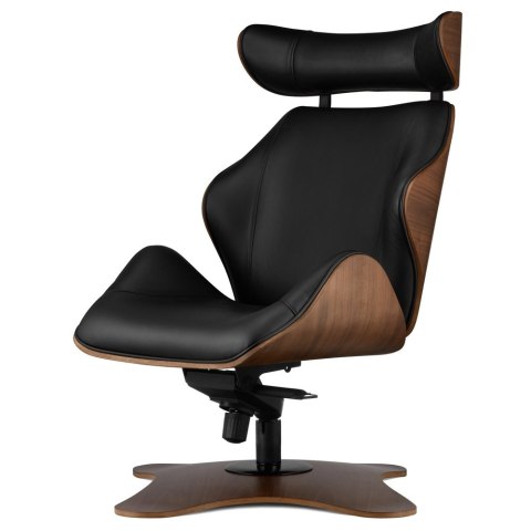 Fotel Viterno Lounge Chair skóra bydlęca obrotowy z regulacją odchylenia Czarny