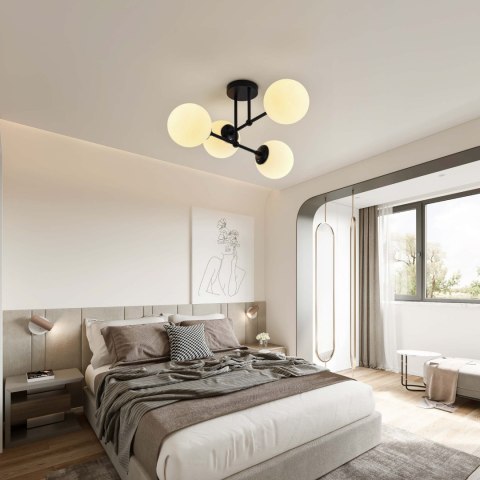Light Prestige Lampa wisząca Roma 4 czarna 4xE14