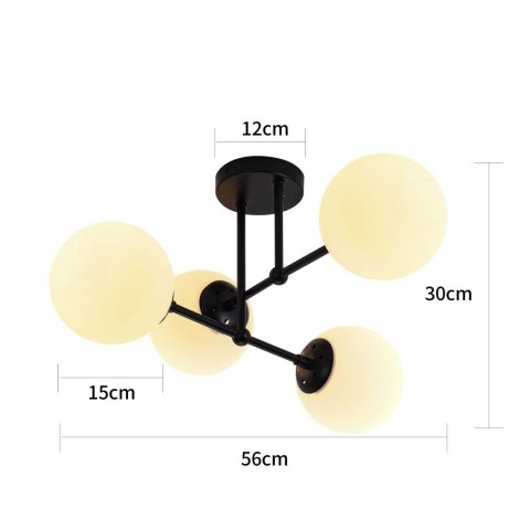 Light Prestige Lampa wisząca Roma 4 czarna 4xE14