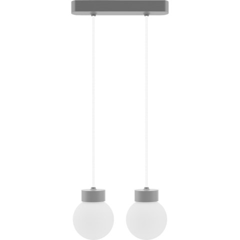 Lampa wisząca Barrel-Orb Kula 2pł szary Hellux
