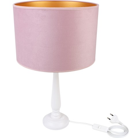 Lampa stołowa BERTA pudrowy róż Hellux