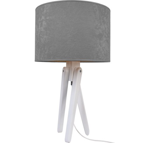 Lampa stołowa biała TRIVET szara Hellux