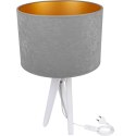 Lampa stołowa biała TRIVET szara Hellux