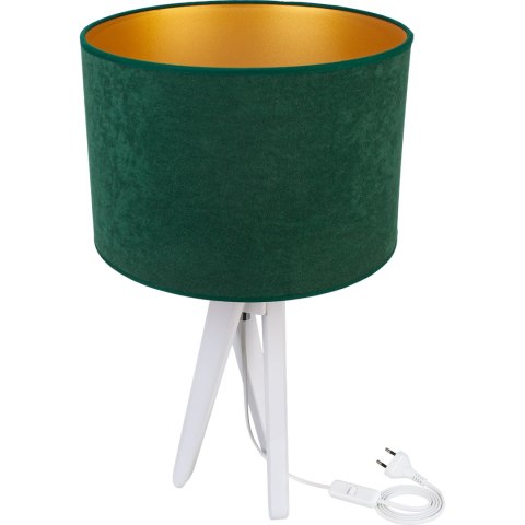 Lampa stołowa biały TRIVET butelkowa zieleń Hellux