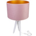 Lampa stołowa biały TRIVET pudrowy róż Hellux