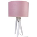 Lampa stołowa biały TRIVET pudrowy róż Hellux