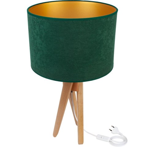 Lampa stołowa naturalna TRIVET butelkowa zieleń Hellux