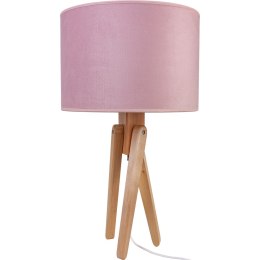 Lampa stołowa naturalna TRIVET pudrowy róż Hellux