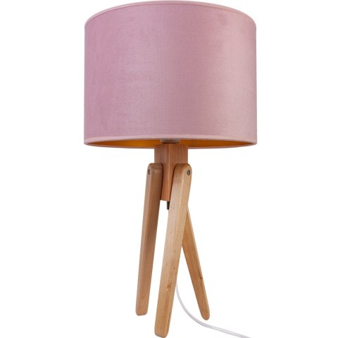 Lampa stołowa naturalna TRIVET pudrowy róż Hellux