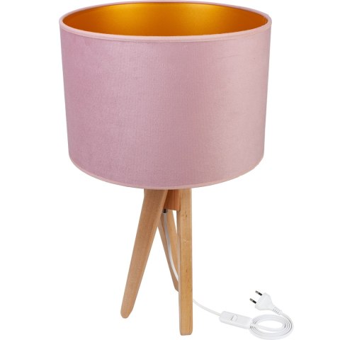 Lampa stołowa naturalna TRIVET pudrowy róż Hellux