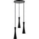 Lampa wisząca czarna Vegas 3 pł (plafon) Hellux