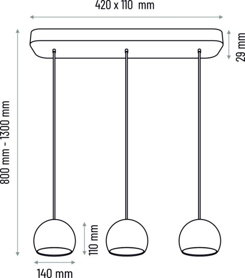 Lampa wisząca biała Balli Kule 3pł Hellux