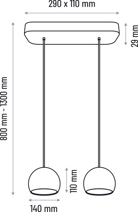 Lampa wisząca czarna Balli Kule 2pł Hellux