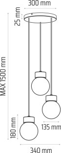 Barrel-Orb Kula 3pł (plafon) dąb Hellux