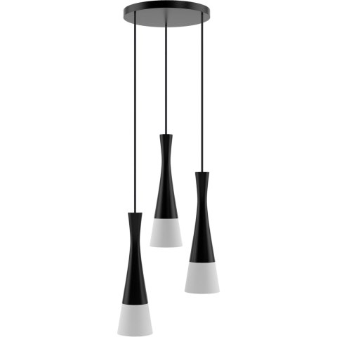 Lampa wisząca czarna Vegas2 zwis 3pł (plafon) Hellux
