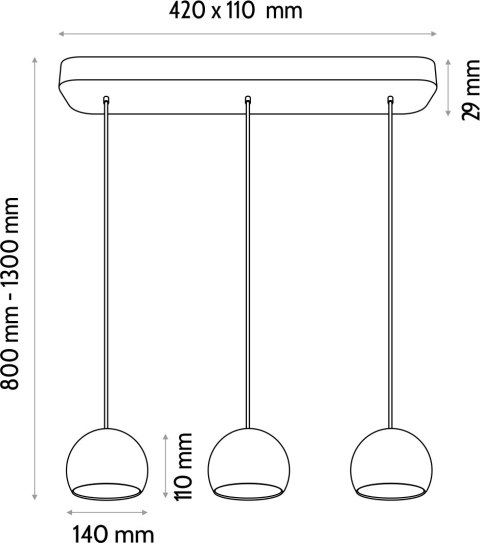 Lampa wisząca BALLI-3 Hellux