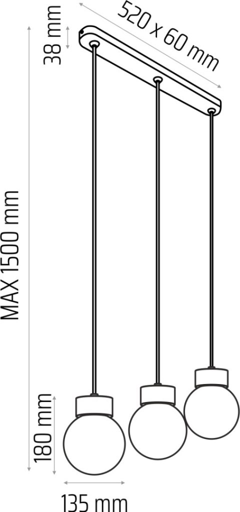 Lampa wisząca Barrel-Orb Kula 3pł biały Hellux